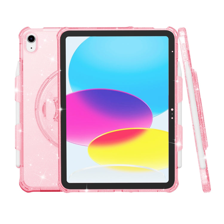 For iPad 2025 / 2022 Terminator Shockproof Glitter Powder Tablet Case with Holder(Pink) - iPad 2025 / 2022 Cases by buy2fix | Online Shopping UK | buy2fix