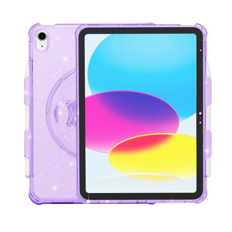 For iPad 2025 / 2022 Terminator Shockproof Glitter Powder Tablet Case with Holder(Purple) - iPad 2025 / 2022 Cases by buy2fix | Online Shopping UK | buy2fix