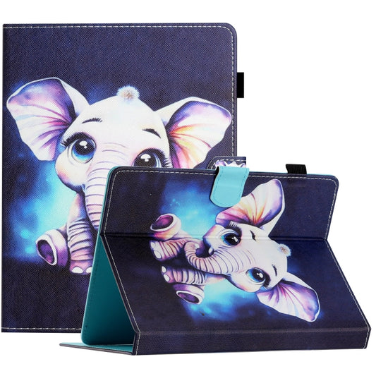 For 7 inch Coloured Drawing Stitching Leather Tablet Case(Elephant) - 7 inch by buy2fix | Online Shopping UK | buy2fix