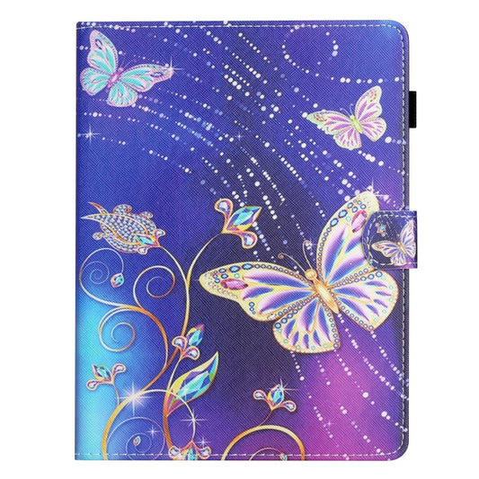For 8 inch Coloured Drawing Stitching Leather Tablet Case(Butterfly) - 8 inch by buy2fix | Online Shopping UK | buy2fix