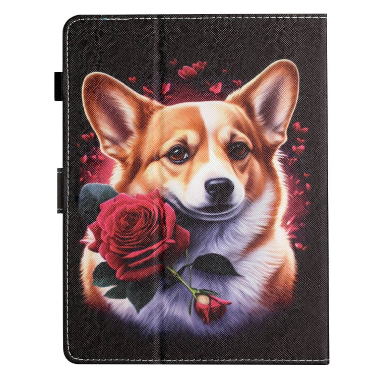 For 8 inch Coloured Drawing Stitching Leather Tablet Case(Corgi) - 8 inch by buy2fix | Online Shopping UK | buy2fix