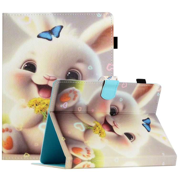 For 8 inch Coloured Drawing Stitching Leather Tablet Case(Rabbit) - 8 inch by buy2fix | Online Shopping UK | buy2fix