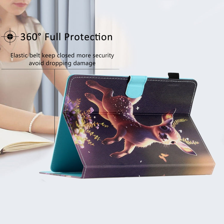 For 10 inch Coloured Drawing Stitching Leather Tablet Case(Deer) - 10 - 11 inch by buy2fix | Online Shopping UK | buy2fix