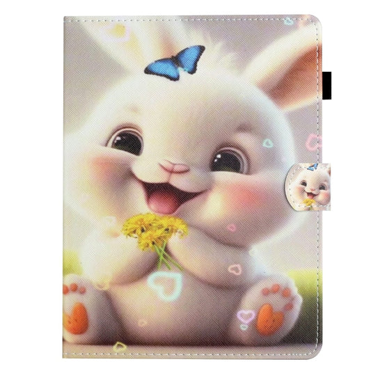 For 10 inch Coloured Drawing Stitching Leather Tablet Case(Rabbit) - 10 - 11 inch by buy2fix | Online Shopping UK | buy2fix