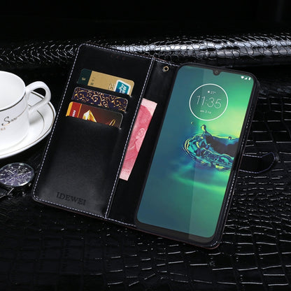 For Motorola Moto G8 Plus idewei Crocodile Texture Horizontal Flip Leather Case with Holder & Card Slots & Wallet(Black) - Motorola Cases by idewei | Online Shopping UK | buy2fix