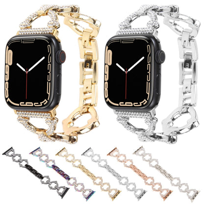 Metal Chain Diamond Watch Band For Apple Watch Ultra 49mm&Watch Ultra 2 49mm / Series 9&8&7 45mm / SE 3&SE 2&6&SE&5&4 44mm / 3&2&1 42mm(Black) by buy2fix