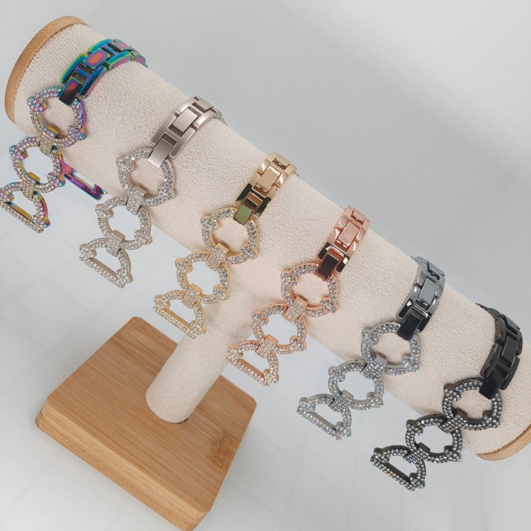 Metal Chain Diamond Watch Band For Apple Watch Ultra 49mm&Watch Ultra 2 49mm / Series 9&8&7 45mm / SE 3&SE 2&6&SE&5&4 44mm / 3&2&1 42mm(Black) by buy2fix