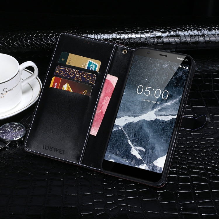 For Nokia 5.1 idewei Crocodile Texture Horizontal Flip Leather Case with Holder & Card Slots & Wallet(Dark Blue) - Nokia Cases by idewei | Online Shopping UK | buy2fix