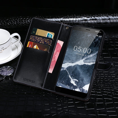 For Nokia 5.1 idewei Crocodile Texture Horizontal Flip Leather Case with Holder & Card Slots & Wallet(Dark Blue) - Nokia Cases by idewei | Online Shopping UK | buy2fix