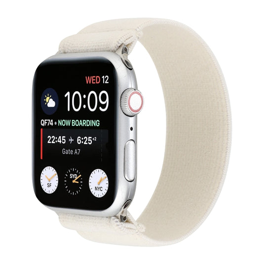 Elastic Nylon Braid Watch Band For Apple Watch Ultra 49mm&Watch Ultra 2 49mm / Series 9&8&7 45mm / SE 3&SE 2&6&SE&5&4 44mm / 3&2&1 42mm(White) by buy2fix