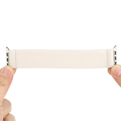 Elastic Nylon Braid Watch Band For Apple Watch Ultra 49mm&Watch Ultra 2 49mm / Series 9&8&7 45mm / SE 3&SE 2&6&SE&5&4 44mm / 3&2&1 42mm(White) by buy2fix