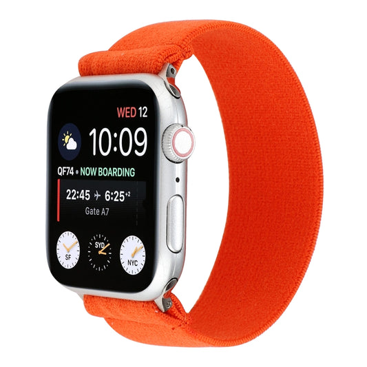 Elastic Nylon Braid Watch Band For Apple Watch Ultra 49mm&Watch Ultra 2 49mm / Series 9&8&7 45mm / SE 3&SE 2&6&SE&5&4 44mm / 3&2&1 42mm(Orange) by buy2fix