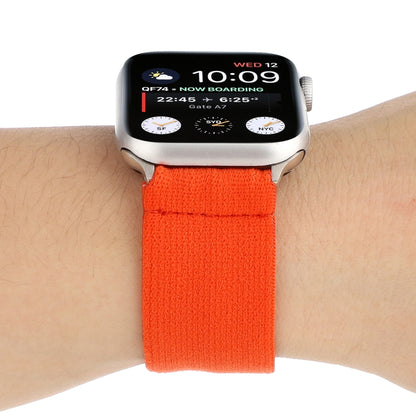 Elastic Nylon Braid Watch Band For Apple Watch Ultra 49mm&Watch Ultra 2 49mm / Series 9&8&7 45mm / SE 3&SE 2&6&SE&5&4 44mm / 3&2&1 42mm(Orange) by buy2fix