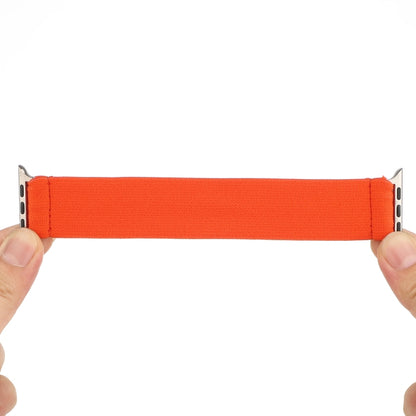 Elastic Nylon Braid Watch Band For Apple Watch Ultra 49mm&Watch Ultra 2 49mm / Series 9&8&7 45mm / SE 3&SE 2&6&SE&5&4 44mm / 3&2&1 42mm(Orange) by buy2fix