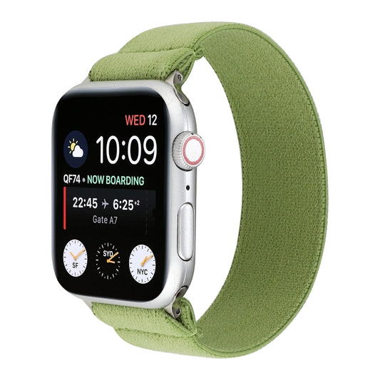 Elastic Nylon Braid Watch Band For Apple Watch Ultra 49mm&Watch Ultra 2 49mm / Series 9&8&7 45mm / SE 3&SE 2&6&SE&5&4 44mm / 3&2&1 42mm(Fruit Green) by buy2fix