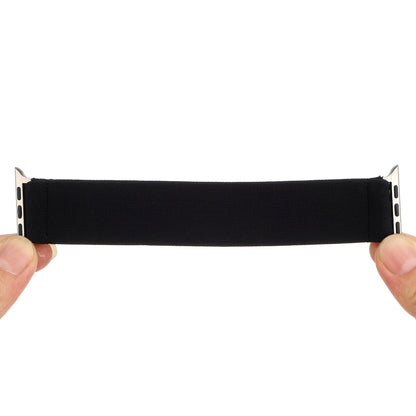 Elastic Nylon Braid Watch Band For Apple Watch Ultra 49mm&Watch Ultra 2 49mm / Series 9&8&7 45mm / SE 3&SE 2&6&SE&5&4 44mm / 3&2&1 42mm(Black) by buy2fix