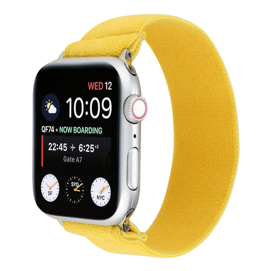 Elastic Nylon Braid Watch Band For Apple Watch Ultra 49mm&Watch Ultra 2 49mm / Series 9&8&7 45mm / SE 3&SE 2&6&SE&5&4 44mm / 3&2&1 42mm(Yellow) by buy2fix