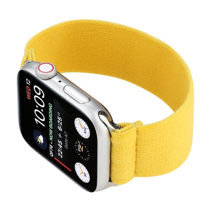 Elastic Nylon Braid Watch Band For Apple Watch Ultra 49mm&Watch Ultra 2 49mm / Series 9&8&7 45mm / SE 3&SE 2&6&SE&5&4 44mm / 3&2&1 42mm(Yellow) by buy2fix
