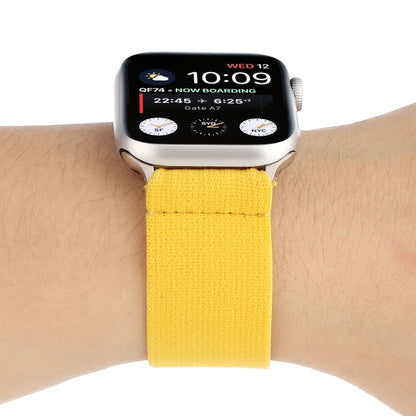 Elastic Nylon Braid Watch Band For Apple Watch Ultra 49mm&Watch Ultra 2 49mm / Series 9&8&7 45mm / SE 3&SE 2&6&SE&5&4 44mm / 3&2&1 42mm(Yellow) by buy2fix