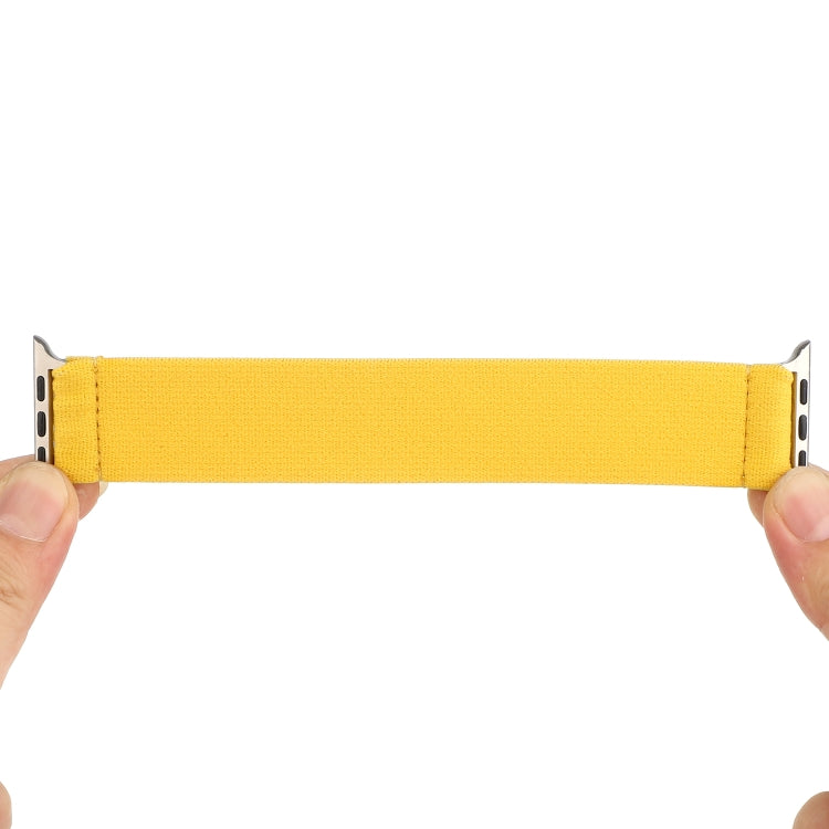 Elastic Nylon Braid Watch Band For Apple Watch Ultra 49mm&Watch Ultra 2 49mm / Series 9&8&7 45mm / SE 3&SE 2&6&SE&5&4 44mm / 3&2&1 42mm(Yellow) by buy2fix