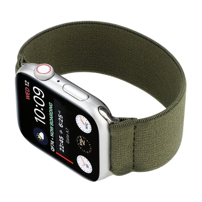 Elastic Nylon Braid Watch Band For Apple Watch Ultra 49mm&Watch Ultra 2 49mm / Series 9&8&7 45mm / SE 3&SE 2&6&SE&5&4 44mm / 3&2&1 42mm(Army Green) by buy2fix