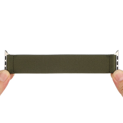 Elastic Nylon Braid Watch Band For Apple Watch Ultra 49mm&Watch Ultra 2 49mm / Series 9&8&7 45mm / SE 3&SE 2&6&SE&5&4 44mm / 3&2&1 42mm(Army Green) by buy2fix