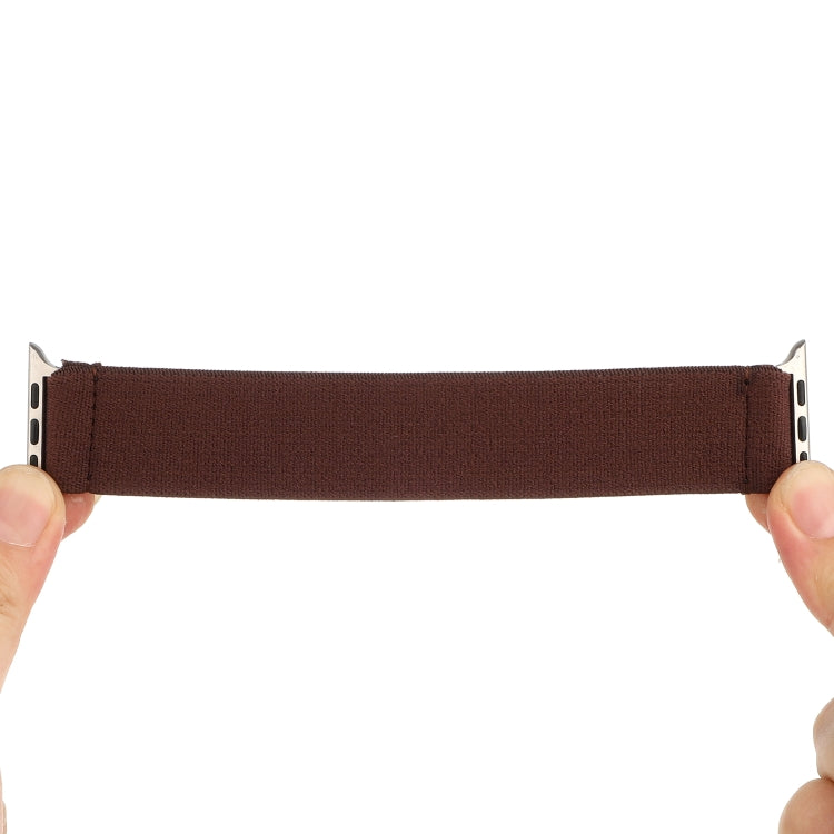 Elastic Nylon Braid Watch Band For Apple Watch Ultra 49mm&Watch Ultra 2 49mm / Series 9&8&7 45mm / SE 3&SE 2&6&SE&5&4 44mm / 3&2&1 42mm(Coffee) by buy2fix