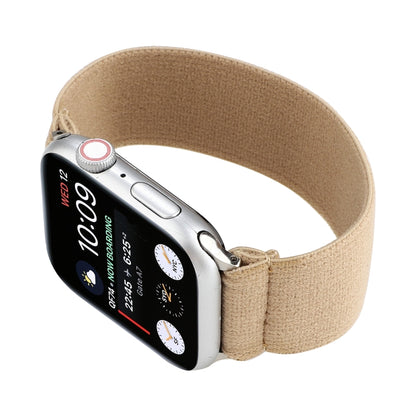 Elastic Nylon Braid Watch Band For Apple Watch Ultra 49mm&Watch Ultra 2 49mm / Series 9&8&7 45mm / SE 3&SE 2&6&SE&5&4 44mm / 3&2&1 42mm(Khaki) by buy2fix