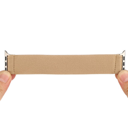 Elastic Nylon Braid Watch Band For Apple Watch Ultra 49mm&Watch Ultra 2 49mm / Series 9&8&7 45mm / SE 3&SE 2&6&SE&5&4 44mm / 3&2&1 42mm(Khaki) by buy2fix