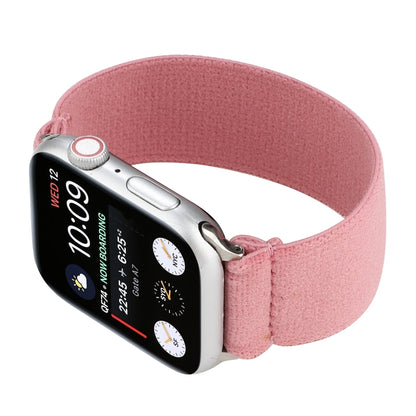 Elastic Nylon Braid Watch Band For Apple Watch Ultra 49mm&Watch Ultra 2 49mm / Series 9&8&7 45mm / SE 3&SE 2&6&SE&5&4 44mm / 3&2&1 42mm(Smoke Pink) by buy2fix