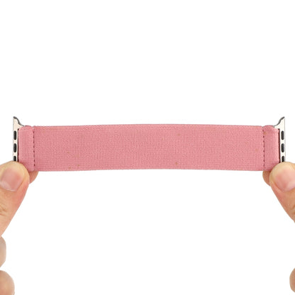 Elastic Nylon Braid Watch Band For Apple Watch Ultra 49mm&Watch Ultra 2 49mm / Series 9&8&7 45mm / SE 3&SE 2&6&SE&5&4 44mm / 3&2&1 42mm(Smoke Pink) by buy2fix