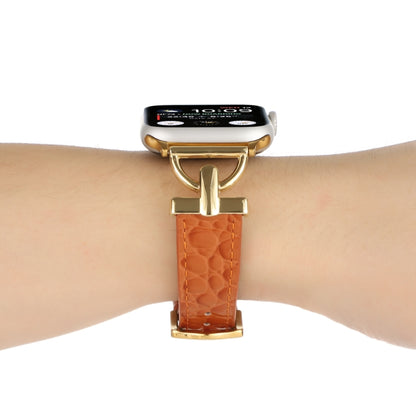 D-Buckle Cocodile Genuine Leather Watch Band For Apple Watch Ultra 49mm&Watch Ultra 2 49mm / Series 9&8&7 45mm / SE 3&SE 2&6&SE&5&4 44mm / 3&2&1 42mm(Brown) by buy2fix