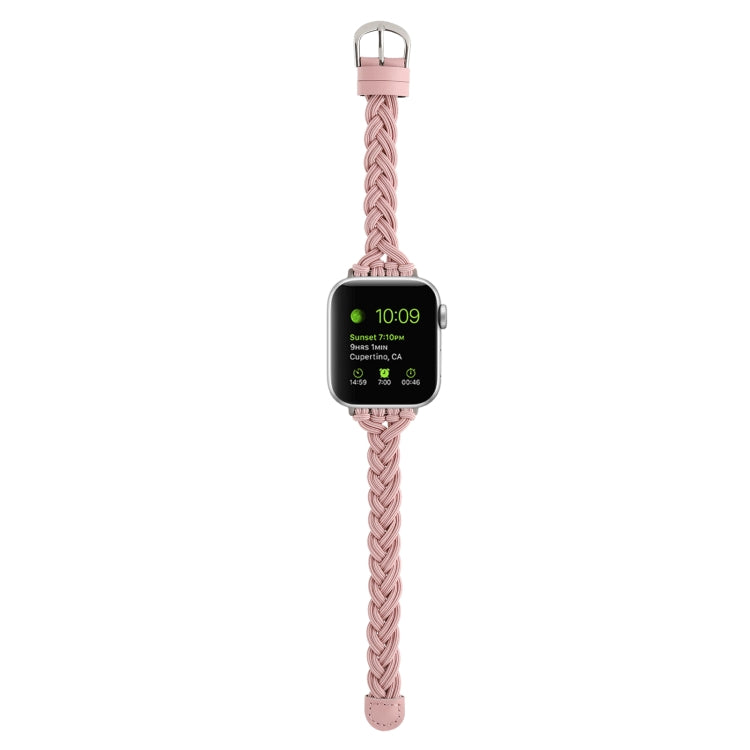 Single Elastic Nylon Braid Watch Band For Apple Watch Ultra 49mm&Watch Ultra 2 49mm / Series 9&8&7 45mm / SE 3&SE 2&6&SE&5&4 44mm / 3&2&1 42mm(Pink) by buy2fix