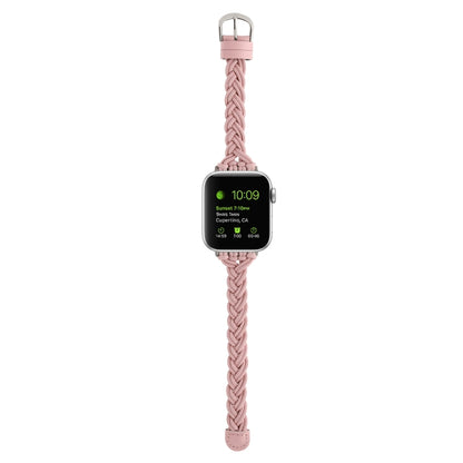 Single Elastic Nylon Braid Watch Band For Apple Watch Ultra 49mm&Watch Ultra 2 49mm / Series 9&8&7 45mm / SE 3&SE 2&6&SE&5&4 44mm / 3&2&1 42mm(Pink) by buy2fix