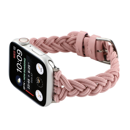 Single Elastic Nylon Braid Watch Band For Apple Watch Ultra 49mm&Watch Ultra 2 49mm / Series 9&8&7 45mm / SE 3&SE 2&6&SE&5&4 44mm / 3&2&1 42mm(Pink) by buy2fix
