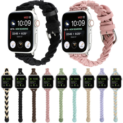 Single Elastic Nylon Braid Watch Band For Apple Watch Ultra 49mm&Watch Ultra 2 49mm / Series 9&8&7 45mm / SE 3&SE 2&6&SE&5&4 44mm / 3&2&1 42mm(Pink) by buy2fix