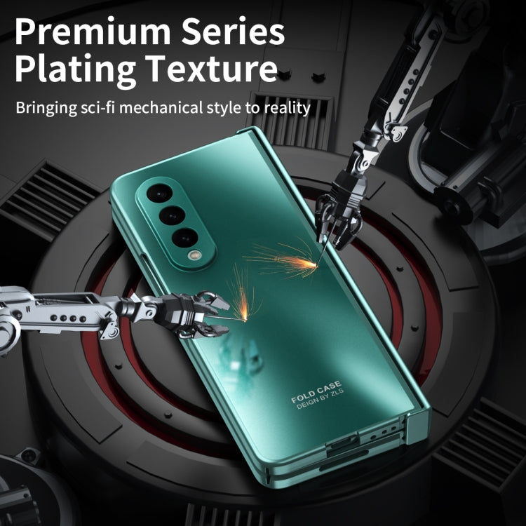 For Samsung Galaxy Z Fold4 5G Integrated Electroplating Folding All-inclusive Phone Case(Green) - Galaxy Z Fold4 5G Cases by buy2fix | Online Shopping UK | buy2fix