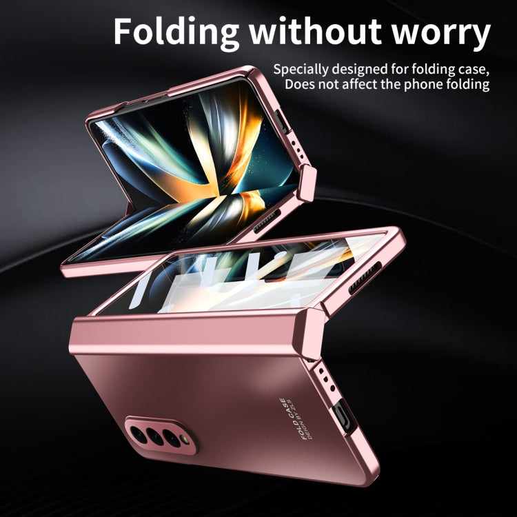 For Samsung Galaxy Z Fold4 5G Integrated Electroplating Folding All-inclusive Phone Case(Rose Gold) - Galaxy Z Fold4 5G Cases by buy2fix | Online Shopping UK | buy2fix