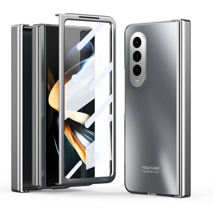 For Samsung Galaxy Z Fold4 5G Integrated Electroplating Folding All-inclusive Phone Case(Silver) - Galaxy Z Fold4 5G Cases by buy2fix | Online Shopping UK | buy2fix