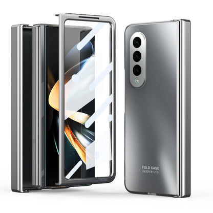 For Samsung Galaxy Z Fold4 5G Integrated Electroplating Folding All-inclusive Phone Case(Silver) - Galaxy Z Fold4 5G Cases by buy2fix | Online Shopping UK | buy2fix