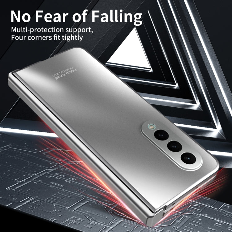 For Samsung Galaxy Z Fold4 5G Integrated Electroplating Folding All-inclusive Phone Case(Silver) - Galaxy Z Fold4 5G Cases by buy2fix | Online Shopping UK | buy2fix