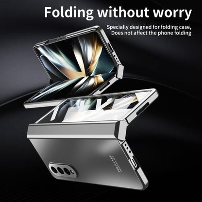 For Samsung Galaxy Z Fold4 5G Integrated Electroplating Folding All-inclusive Phone Case(Silver) - Galaxy Z Fold4 5G Cases by buy2fix | Online Shopping UK | buy2fix