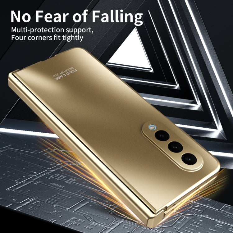 For Samsung Galaxy Z Fold4 5G Integrated Electroplating Folding All-inclusive Phone Case(Champagne Gold) - Galaxy Z Fold4 5G Cases by buy2fix | Online Shopping UK | buy2fix