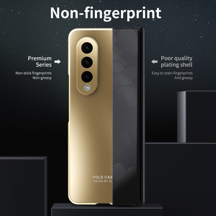 For Samsung Galaxy Z Fold4 5G Integrated Electroplating Folding All-inclusive Phone Case(Champagne Gold) - Galaxy Z Fold4 5G Cases by buy2fix | Online Shopping UK | buy2fix