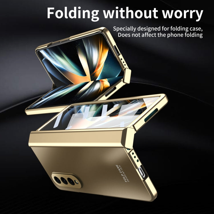 For Samsung Galaxy Z Fold4 5G Integrated Electroplating Folding All-inclusive Phone Case(Champagne Gold) - Galaxy Z Fold4 5G Cases by buy2fix | Online Shopping UK | buy2fix