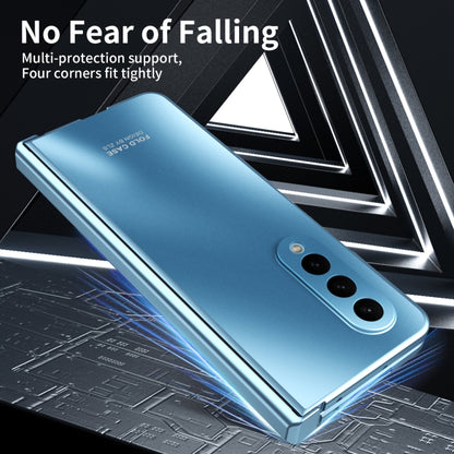 For Samsung Galaxy Z Fold4 5G Integrated Electroplating Folding All-inclusive Phone Case(Blue) - Galaxy Z Fold4 5G Cases by buy2fix | Online Shopping UK | buy2fix
