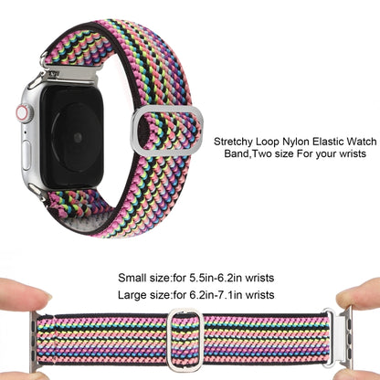 For Apple Watch Ultra 49mm&Watch Ultra 2 49mm / Series 9&8&7 45mm / SE 3&SE 2&6&SE&5&4 44mm / 3&2&1 42mm Buckle Elastic Nylon Watch Band(Pink) by buy2fix