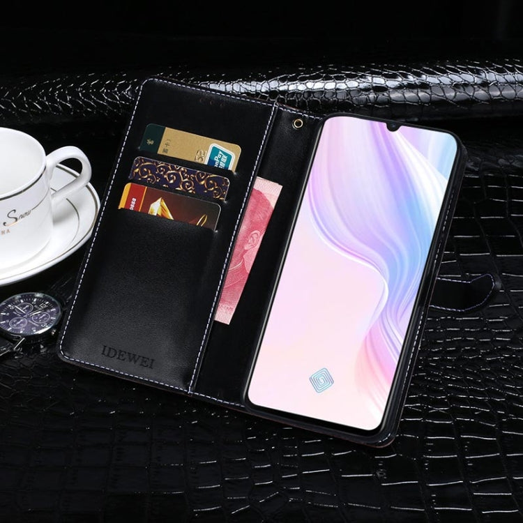 For Vivo Y9s idewei Crocodile Texture Horizontal Flip Leather Case with Holder & Card Slots & Wallet(Dark Blue) - LG Cases by idewei | Online Shopping UK | buy2fix