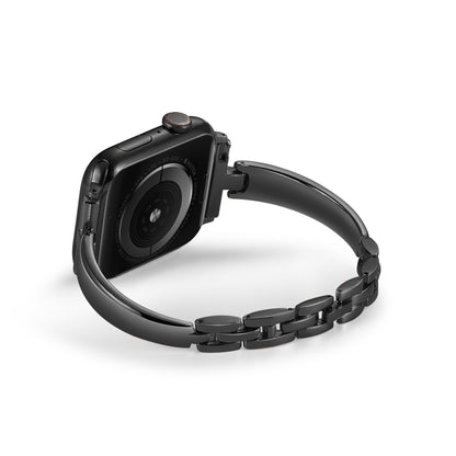 Bracelet Chain Metal Watch Band For Apple Watch Series 9&8&7 41mm / SE 3&SE 2&6&SE&5&4 40mm / 3&2&1 38mm(Black) by buy2fix
