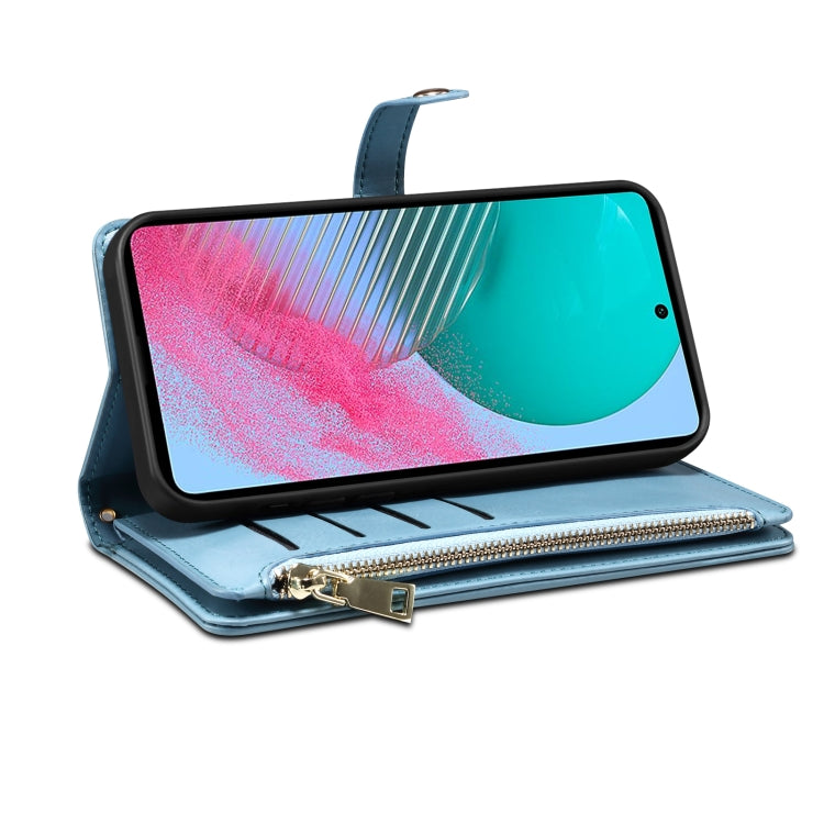 For Samsung Galaxy M54 ESEBLE Star Series Lanyard Zipper Wallet RFID Leather Case(Blue) - Galaxy Phone Cases by ESEBLE | Online Shopping UK | buy2fix